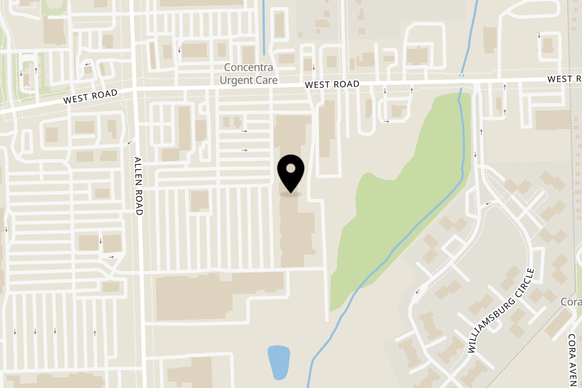 Map showing the location of El Vaquero Woodhaven on 19135 West Rd in Trenton
